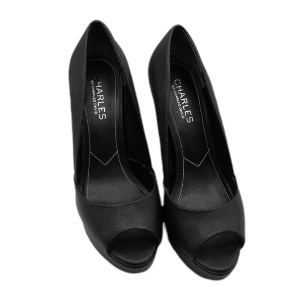 Charles by Charles David black peep-toe heels - Picture 2 of 10